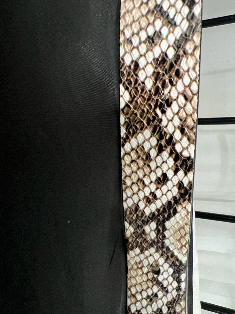 NWT WHITE HOUSE BLACK MARKET Neutral Snake Print Belt with Oval Gold Buckle